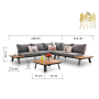 AISER Royal Garten Lounge Set -Samoa- Sitzecke mit Kaffee Tisch aus Misanbar Kunstholz