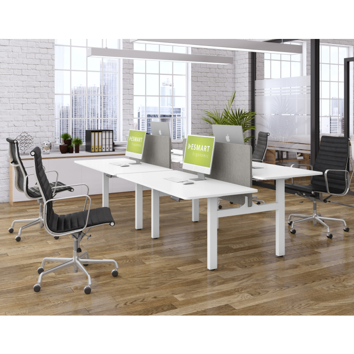 ESMART ETX-221WW Elektrisch höhenverstellbarer Doppel-Schreibtisch 160 x 80 cm Weiß