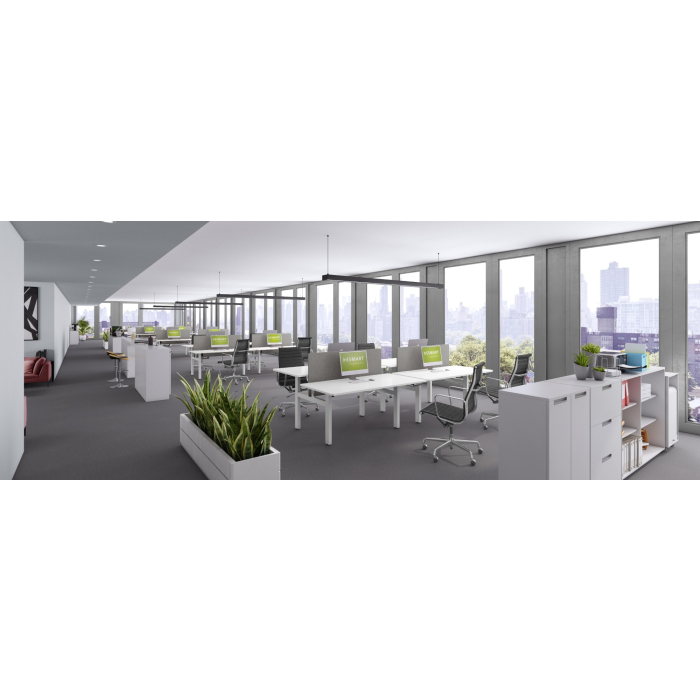 ESMART ETX-221WW Elektrisch höhenverstellbarer Doppel-Schreibtisch 160 x 80 cm Weiß