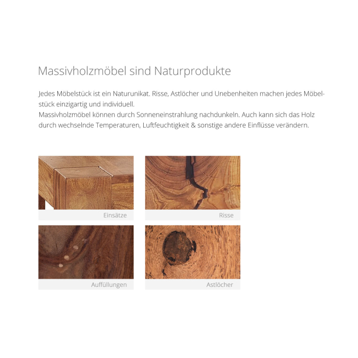 AISER Royal Massiver Echt-Holz Palisander Couchtisch Tacoma 118 x 60 cm