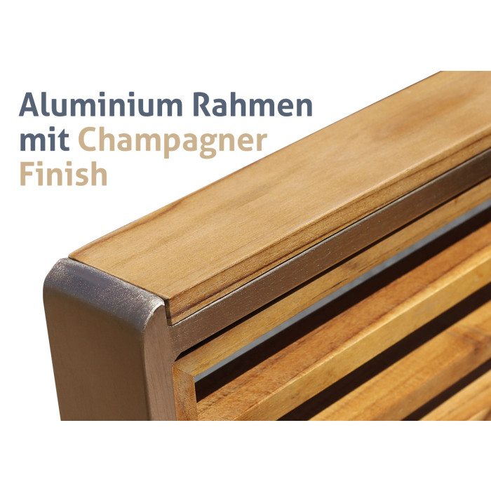 AISER Royal Garten Lounge Set -Bali-  Sitzgruppe mit 2 Sesseln und Kaffee Tisch aus echtem Teak Holz