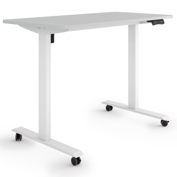 ESMART ETX-121WG Elektrischer Schreibtisch auf Rollen 120 x 60 cm (Hellgrau)