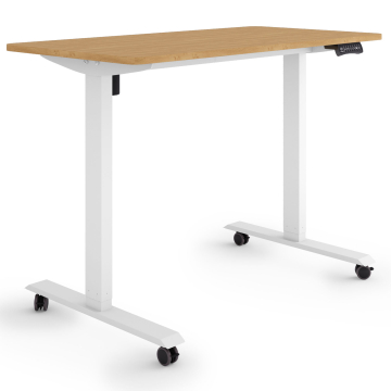 ESMART ETX-121WBA Elektrischer Schreibtisch auf Rollen 120 x 60 cm (Bambus Dekor)