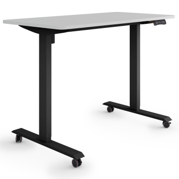 ESMART ETX-121BG Elektrischer Schreibtisch auf Rollen 120 x 60 cm (Hellgrau)