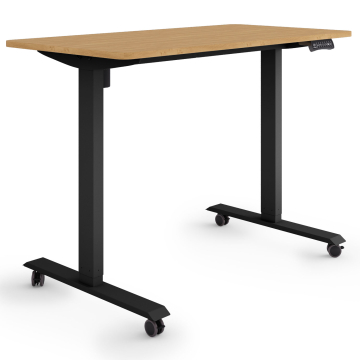 ESMART ETX-121BBA Elektrischer Schreibtisch auf Rollen 120 x 60 cm (Bambus Dekor)