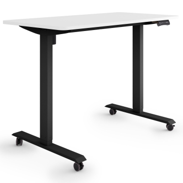 ESMART ETX-121BW Elektrischer Schreibtisch auf Rollen 120 x 60 cm (Weiß)