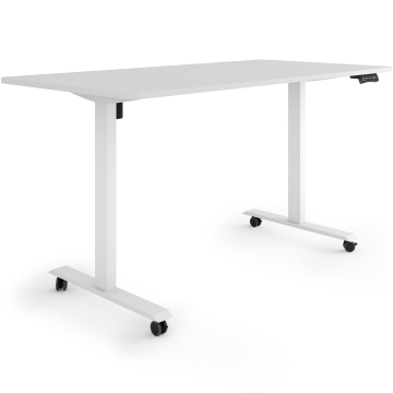 ESMART ETX-121WG Elektrischer Schreibtisch auf Rollen 160 x 80 cm (Hellgrau)
