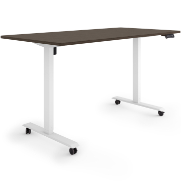 ESMART ETX-121WE Elektrischer Schreibtisch auf Rollen 160 x 80 cm (Ebenholz Dekor)