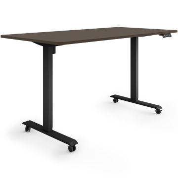 ESMART ETX-121BE Elektrischer Schreibtisch auf Rollen 160 x 80 cm (Ebenholz Dekor)