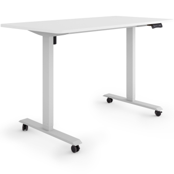 ESMART ETX-121GW Elektrischer Schreibtisch auf Rollen 140 x 70 cm (Weiß)