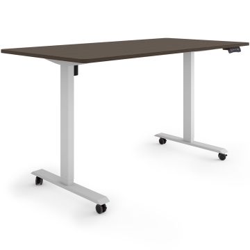 ESMART ETX-121GE Elektrischer Schreibtisch auf Rollen 160 x 80 cm (Ebenholz Dekor)