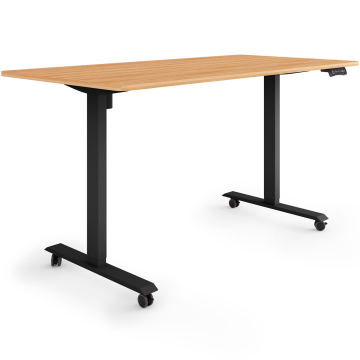 ESMART ETX-121BM Elektrischer Schreibtisch auf Rollen 160 x 80 cm (Ahorn Dekor)