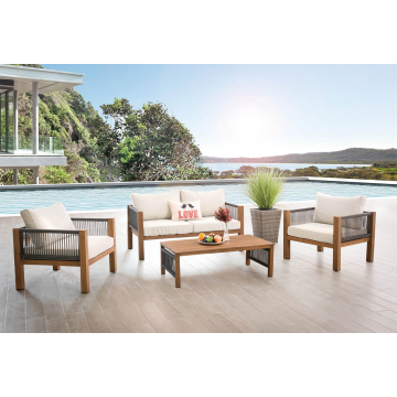AISER Royal Garten Lounge Set -Curacao- Sitzgruppe mit 2 Sesseln und Kaffee Tisch