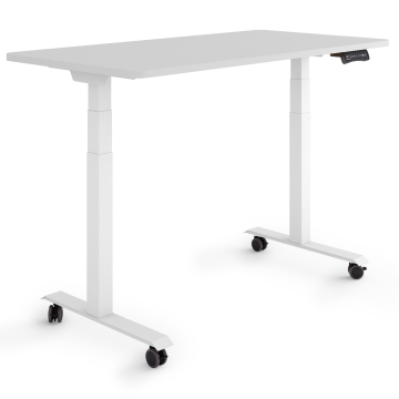 ESMART EZX-132WG Elektrischer Schreibtisch auf Rollen 120 x 60 cm (Hellgrau)