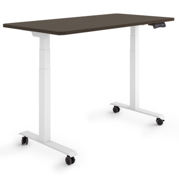 ESMART EZX-132WE Elektrischer Schreibtisch auf Rollen 120 x 60 cm (Ebenholz Dekor)