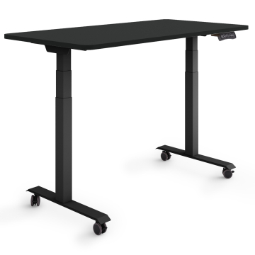 ESMART EZX-132BB Elektrischer Schreibtisch auf Rollen 120 x 60 cm (Schwarz)