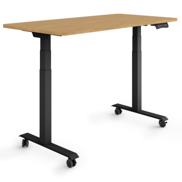ESMART EZX-132BBA Elektrischer Schreibtisch auf Rollen 120 x 60 cm (Bambus Dekor)