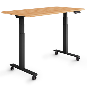 ESMART EZX-132BM Elektrischer Schreibtisch auf Rollen 120 x 60 cm (Ahorn Dekor)