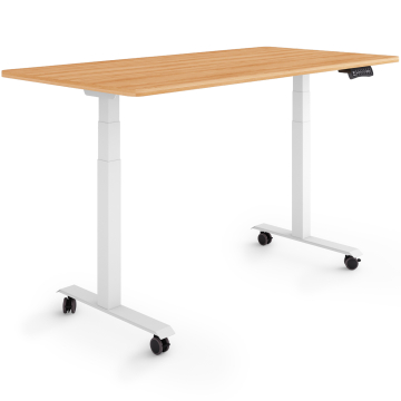ESMART EZX-132WM Elektrischer Schreibtisch auf Rollen 140 x 70 cm (Ahorn Dekor)