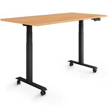 ESMART EZX-132BM Elektrischer Schreibtisch auf Rollen 140 x 70 cm (Ahorn Dekor)