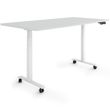ESMART EZX-132WG Elektrischer Schreibtisch auf Rollen 160 x 80 cm (Hellgrau)