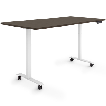 ESMART EZX-132WE Elektrischer Schreibtisch auf Rollen 160 x 80 cm (Ebenholz Dekor)