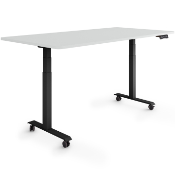 ESMART EZX-132BG Elektrischer Schreibtisch auf Rollen 160 x 80 cm (Hellgrau)