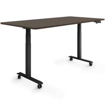 ESMART EZX-132BE Elektrischer Schreibtisch auf Rollen 160 x 80 cm (Ebenholz Dekor)