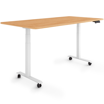 ESMART EZX-132WM Elektrischer Schreibtisch auf Rollen 160 x 80 cm (Ahorn Dekor)