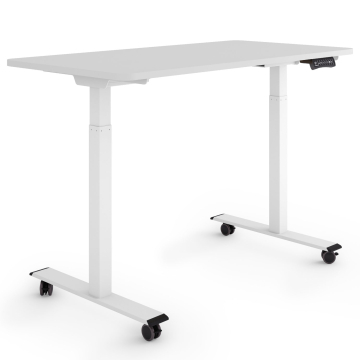ESMART ERX-122WG Elektrischer Schreibtisch auf Rollen 120 x 60 cm (Hellgrau)