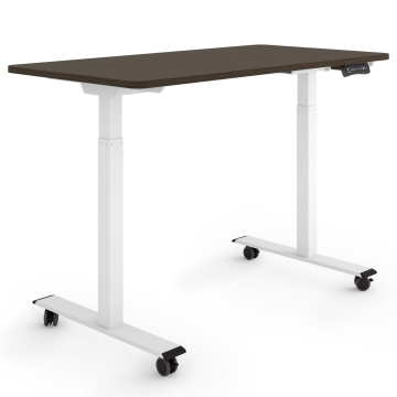 ESMART ERX-122WE Elektrischer Schreibtisch auf Rollen 120 x 60 cm (Ebenholz Dekor)