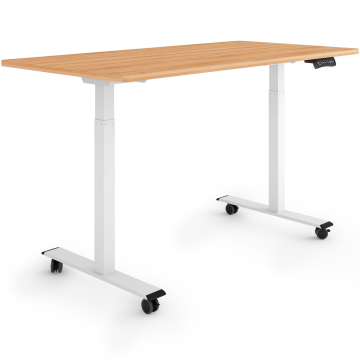 ESMART ERX-122WM Elektrischer Schreibtisch auf Rollen 140 x 70 cm (Ahorn Dekor)