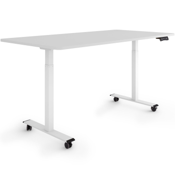 ESMART ERX-122WG Elektrischer Schreibtisch auf Rollen 160 x 80 cm (Hellgrau)
