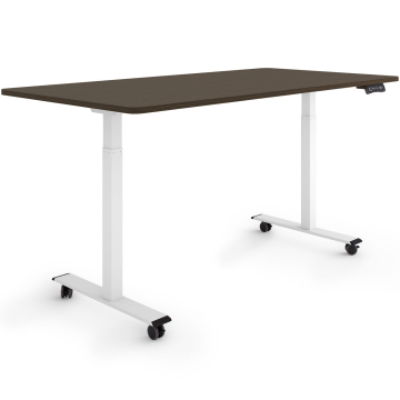 ESMART ERX-122WE Elektrischer Schreibtisch auf Rollen 160 x 80 cm (Ebenholz Dekor)