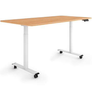 ESMART ERX-122WM Elektrischer Schreibtisch auf Rollen 160 x 80 cm (Ahorn Dekor)