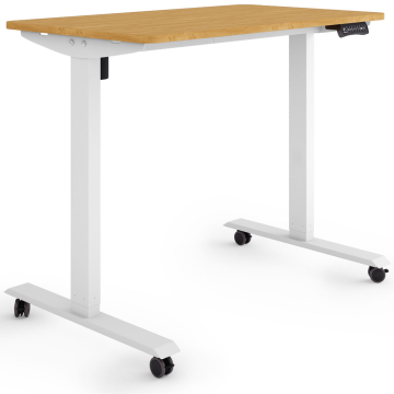 ESMART ETX-121WBA Elektrischer Schreibtisch auf Rollen 100 x 60 cm (Bambus Dekor)