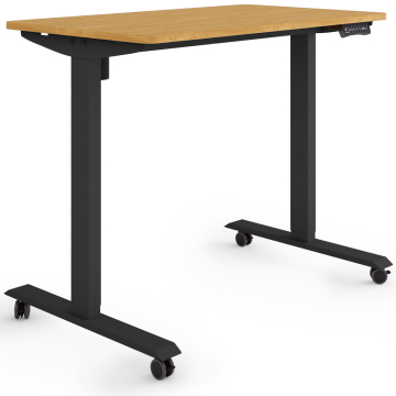 ESMART ETX-121BBA Elektrischer Schreibtisch auf Rollen 100 x 60 cm (Bambus Dekor)