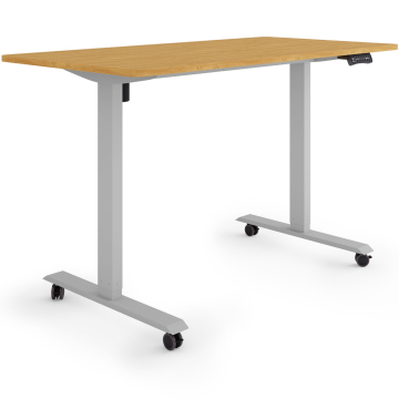ESMART ETX-121GBA Elektrischer Schreibtisch auf Rollen 140 x 70 cm (Bambus Dekor)