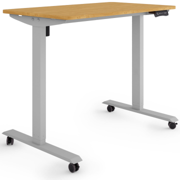 ESMART ETX-121GBA Elektrischer Schreibtisch auf Rollen 100 x 60 cm (Bambus Dekor)