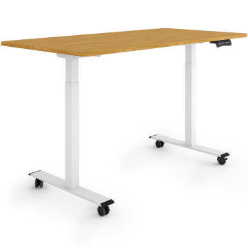 ESMART ERX-122WBA Elektrischer Schreibtisch auf Rollen 140 x 70 cm (Bambus Dekor)