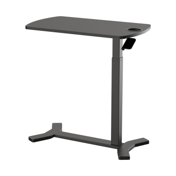 ESMART EACM-121BB Beistelltisch pneumatisch höhenverstellbar mit Cupholder 70 x 40 cm (Schwarz)