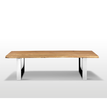 AISER Royal Massive Echt-Holz Sitzbank Baumkantensitzbank Aalborg 200 x 44 cm