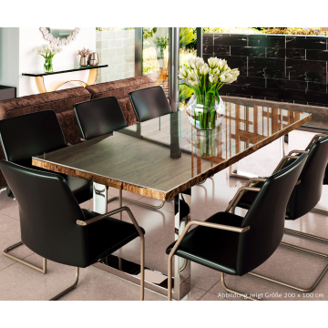 AISER Royal Extravaganter Echt-Holz Esstisch Boston mit Glasplatte 180 x 90 cm AISER Royal Extravaganter Echt-Holz Esstisch Boston mit Glasplatte 180 x 90 cm