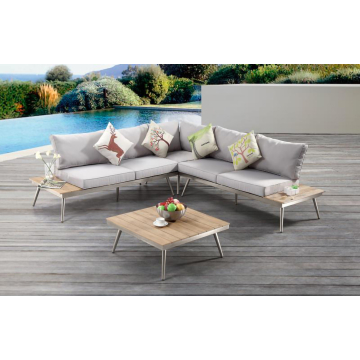 AISER Royal Garten Lounge Set -Barbados- Sitzecke mit Kaffee Tisch aus Misanbar Kunstholz
