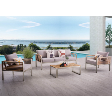 AISER Royal Garten Lounge Set -Bali- Sitzgruppe mit 2 Sesseln und Kaffee Tisch aus echtem Teak Holz (B-Ware)