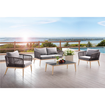 AISER Royal Garten Lounge Set -Madeira- Sitzgruppe mit 2 Sesseln und Kaffee Tisch
